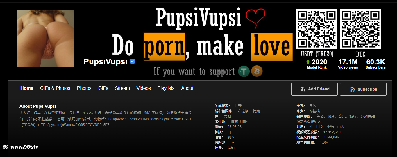 【整理】【115ED2K】pornhub抓取 捷克 布拉格小夫妻PupsiVupsi合集【37.2G / 123V / 2配额】