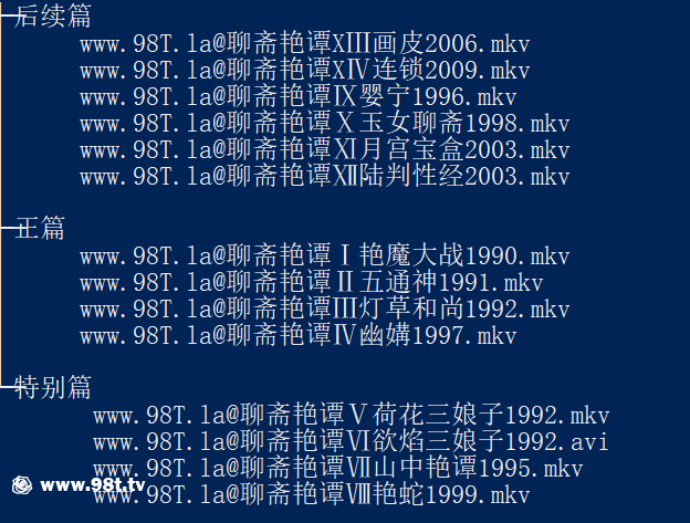 【整理】【百度盘】聊斋艳谭.全十四集.1987-2009【10.5G/14V】