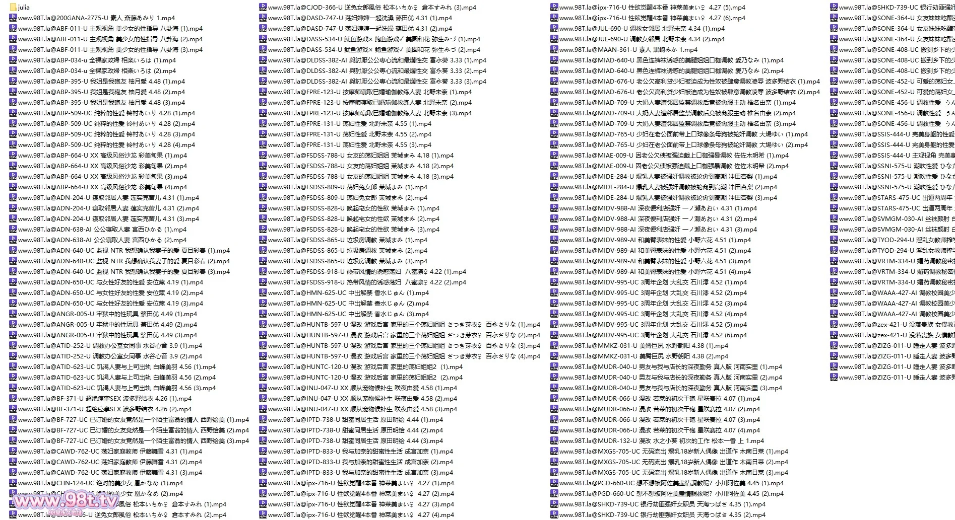 【整理】【115ED2K】近期高分系列 日本AV 有4K 无码破解 肉戏片段精选剪辑集 【182V/275G/182配额】